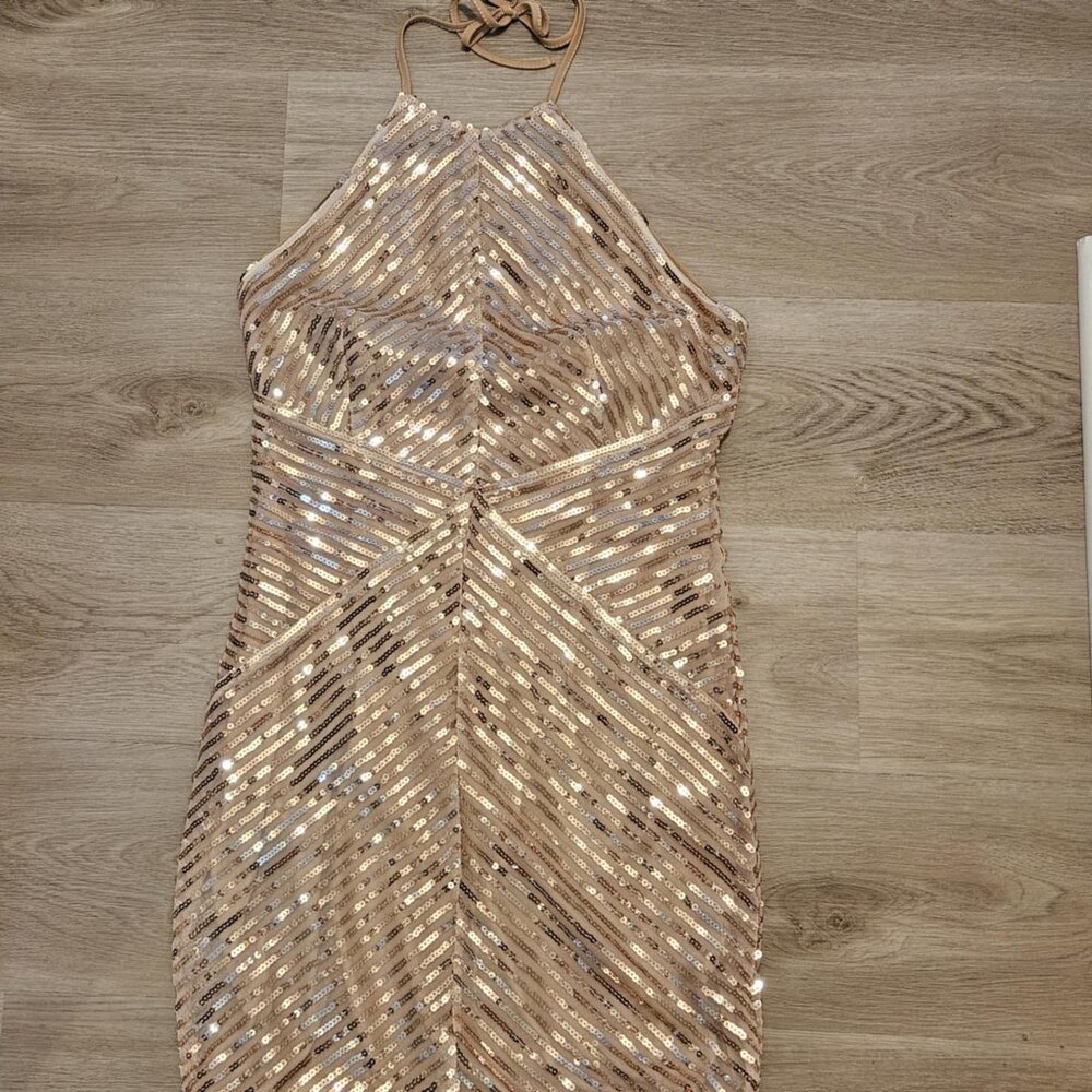 Gold, Short Cocktail Dress, Size M/L, NEW